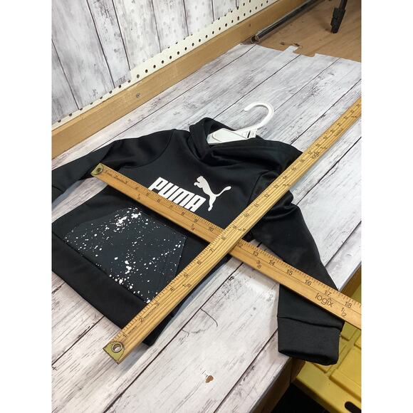 Puma Baby Boy Athletic Sweatshirt Hoodie Fleece Pullover Black Size 12 Months - Picture 3 of 5